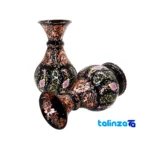 Turni Copper Nut Dish Vase Set Diamond Engraved Handmade finish and material detail view)