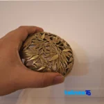 Detail view of Bamboo Panda Design Bronze Chocolate Holder Set 13.5 x 10 finish and material