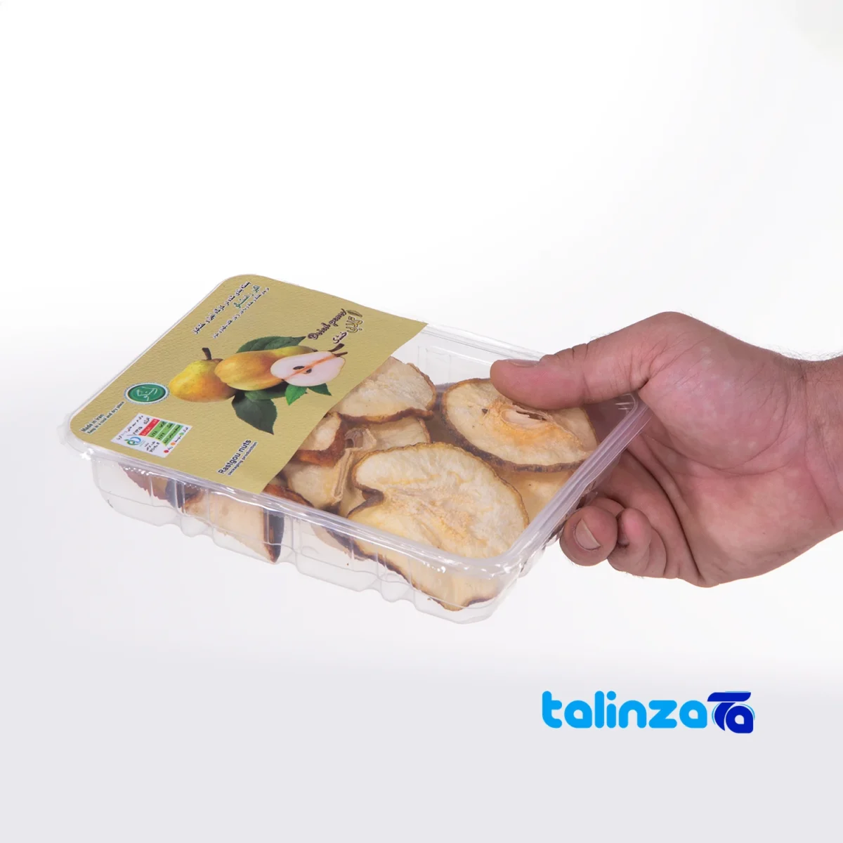 Akbar Rastgoo Dried Pears Organic label and packaging view)