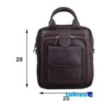 ER-2850 Handmade Leather Shoulder Bag for Men Tehran finish and material detail view)