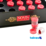Detail view of Novin Saffron Powder Premium Quality Packet threads close-up and texture
