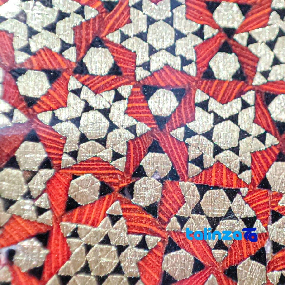 Close-up view of Fakher Handmade Marquetry Chessboard Artistic HQ50 RT fabric texture and stitching