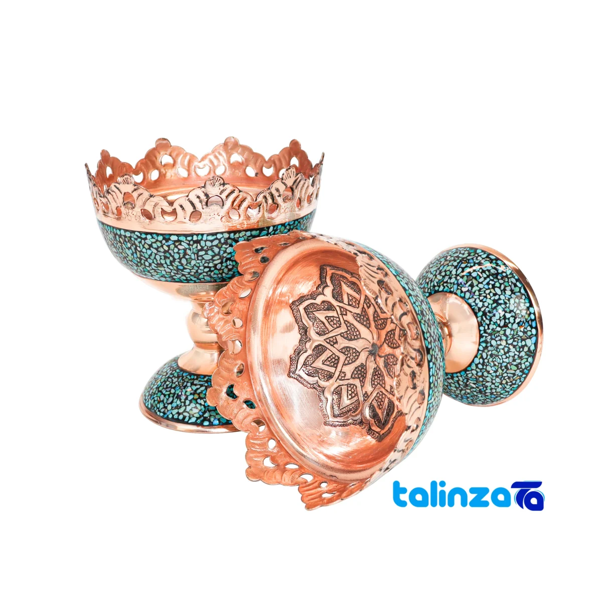 Detail view of Crowned Turquoise Haftsin Decorative Set 301211 86 x 10 finish and material