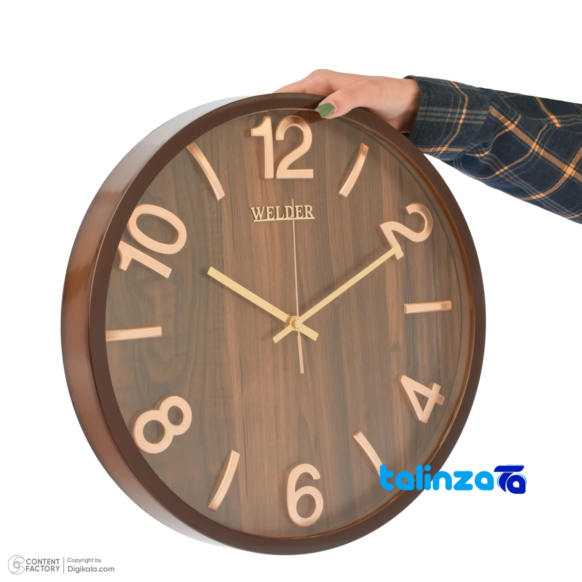 Welder Wall Clock A-605 Stylish Design Quartz - Mounting detail showing back panel and hook