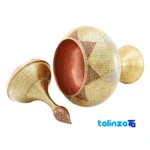 Side view of Faakhir Royal Copper Inlaid Candy Bowl Vase Set 54 x 20 profile and structure