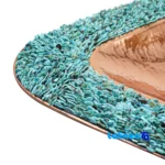 Side view of HQ3225Magnificent Art Turquoise Inlaid Candy Bowl Plate Set profile and structure