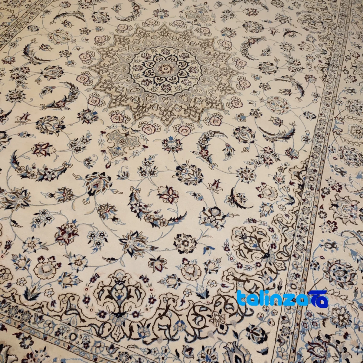 Raza Handmade Carpet Turkmen Nain Design 350x250x2 cm room styling and scale (In-room view)