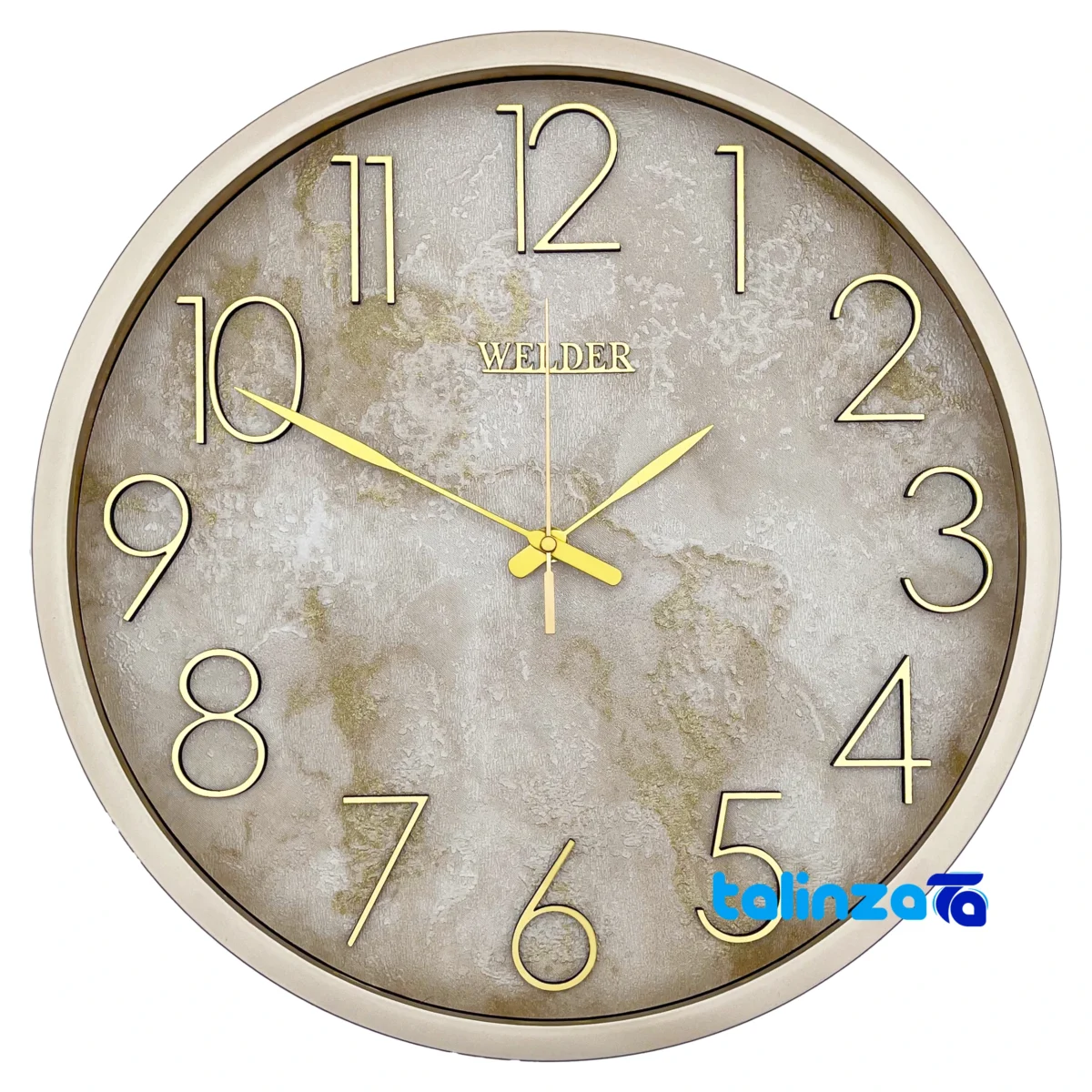 Wilder Quartz Wall Clock T-404 Stylish Design styling and size reference (In-room view)