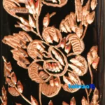 Side view of Copper Mirror Candleholder Royal Diamond Set 72 x 22 profile and structure