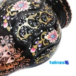 Turni Copper Nut Dish Vase Set Diamond Engraved Handmade - Side view showing profile and structure