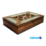 Front view of Shahpasand Turquoise Copper Tea Set 47 x 33 design and key details