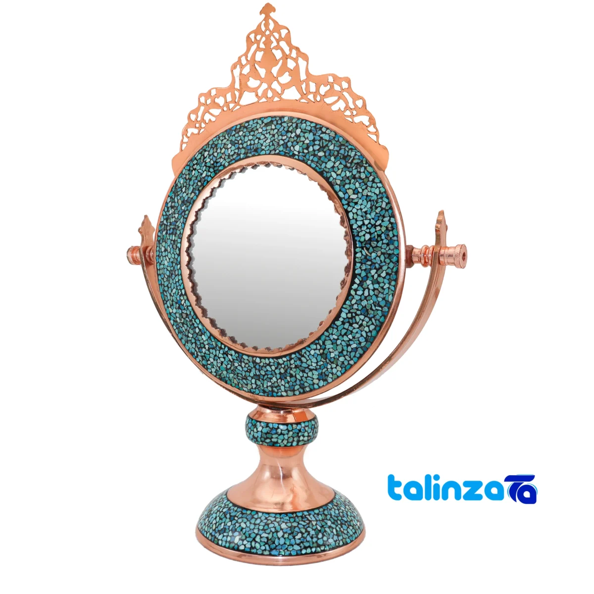 Front view of Crowned Turquoise Haftsin Decorative Set 301211 86 x 10 design and key details