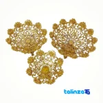 Brass Fruit Bowl Set Floral Design - Package front showing product labeling and brand