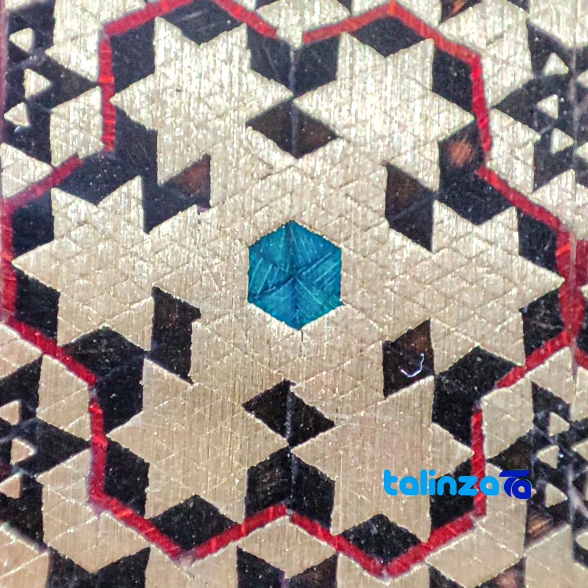 Back view of Fakher Handmade Marquetry Chessboard Artistic HQ50 RT rear fit and finish