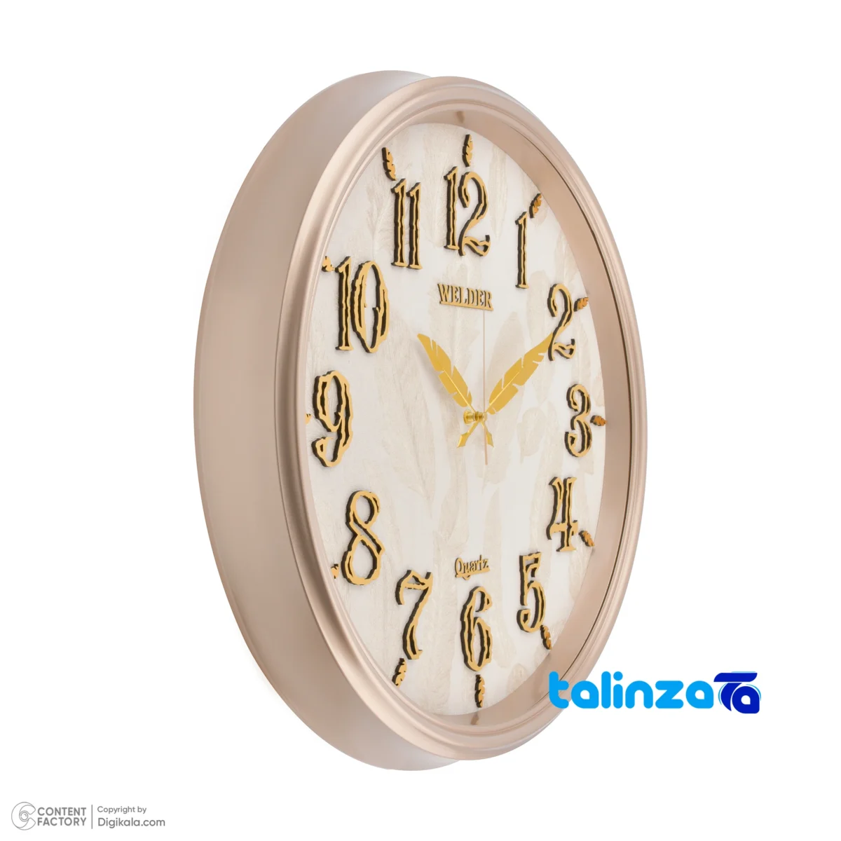 Side view of Wilder Quartz Wall Clock Model 646 frame depth and profile