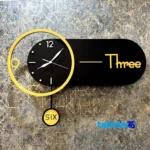 Mounting detail of Art Novin Modern Wall Clock Stylish Design Quartz back panel and hook
