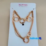 Detail view of Xuping Jewelry Set Complete Elegant Design finish and material