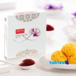 Detail view of Novin Saffron Premium Pack Two Sachet threads close-up and texture
