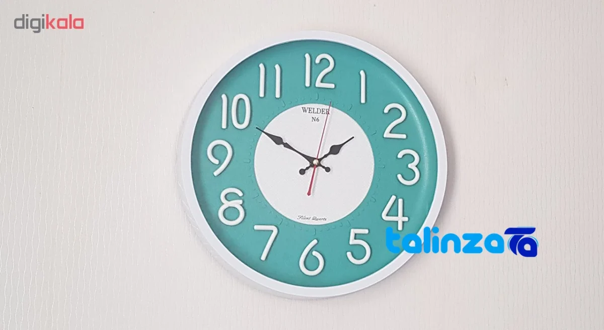 Mounting detail of Waldor Wall Clock N6 Elegant Design 37. back panel and hook