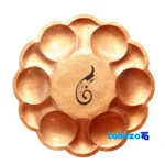 Side view of Magnificent Art4533 Copper Serving Bowl Plate Set Handcrafted profile and structure