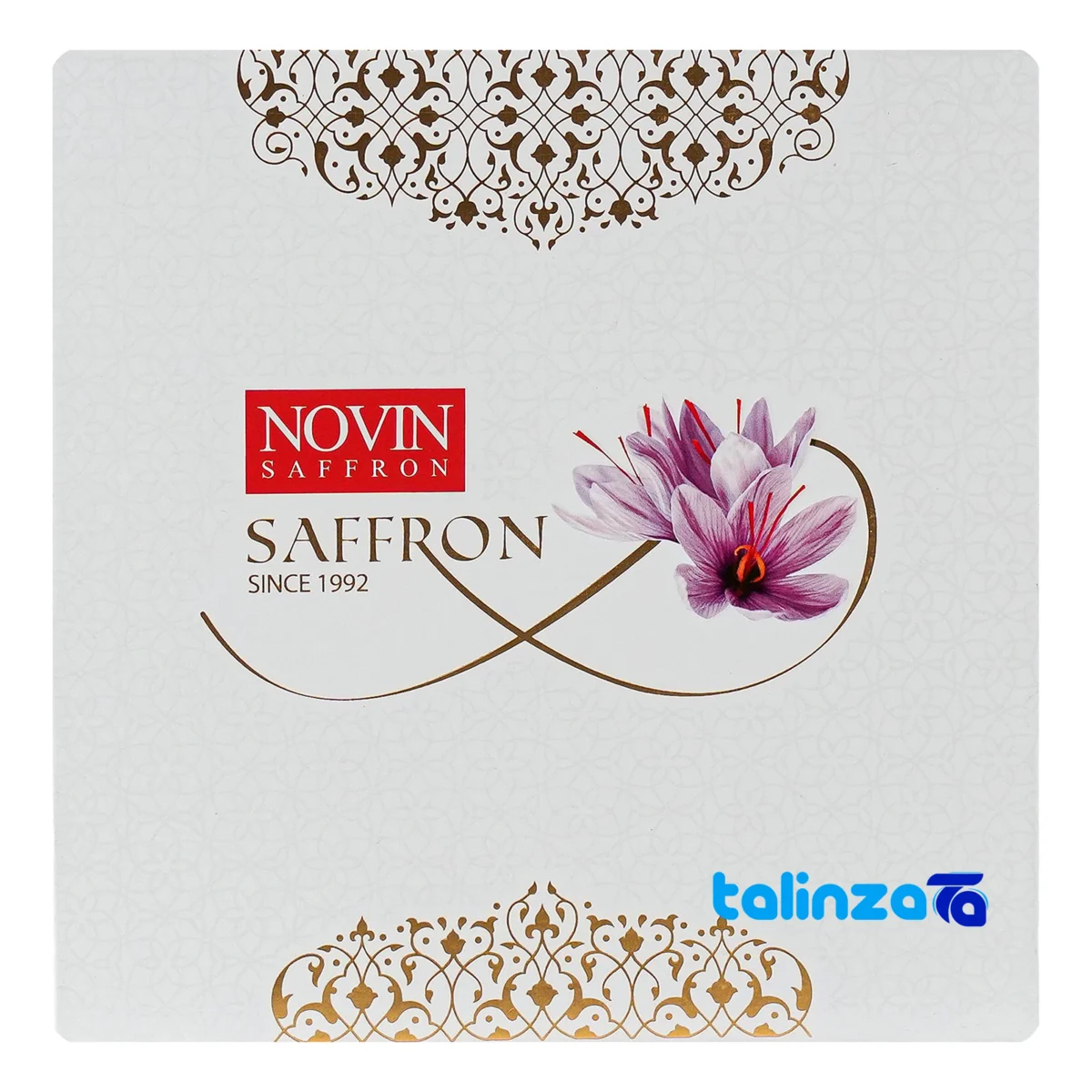 Novin Saffron Premium Pack of Two Sachet - Top view showing package opening