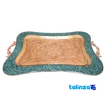 Front view of Shahpasand Turquoise Copper Tea Set 47 x 33 design and key details
