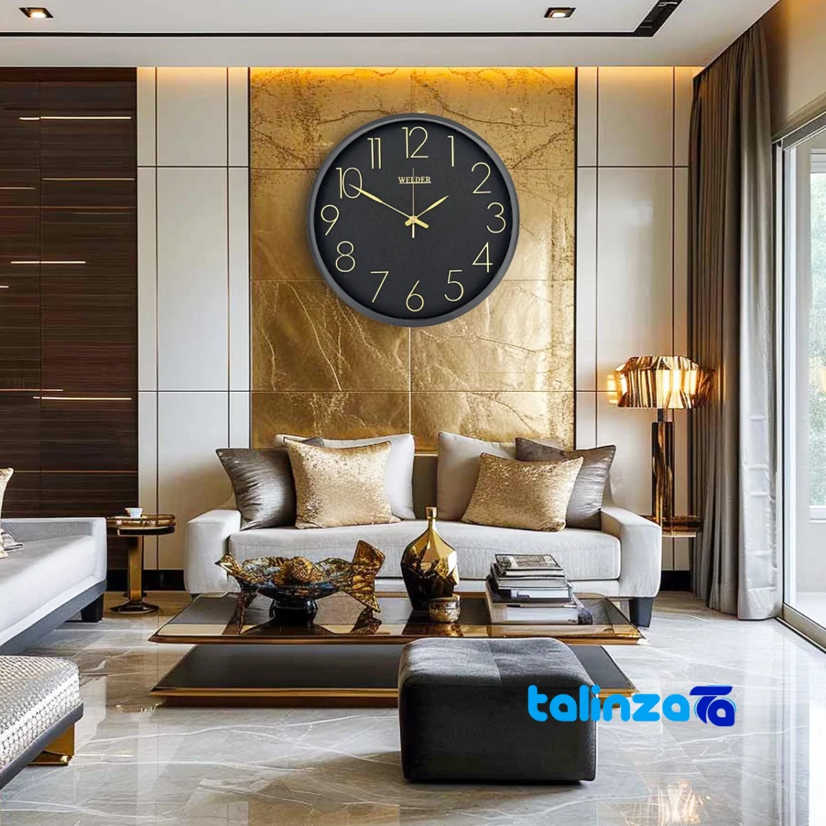 Mounting detail of Wilder Quartz Wall Clock Model 404 back panel and hook