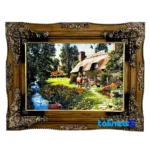 Detail view of Kohneh Handmade Carpet Wall Art Cottage River pile texture close-up