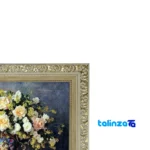Detail view of Golestan Machine Carpet Wall Art Flower Vase pile texture close-up