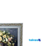 Detail view of Golestan Machine Carpet Wall Art Floral Design pile texture close-up
