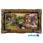 Detail view of Kohneh Handwoven Carpet Wall Art Cottage Design pile texture close-up