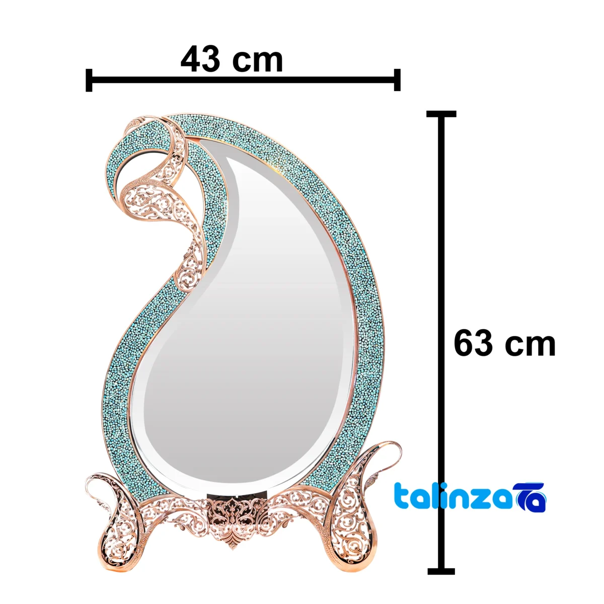 Packaging view of Magnificent-Art Turquoise Mirror Candleholder Set Decorative Copper label and