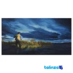 Packaging view of Amena Fisherman Landscape Oil Painting 90 x 50 label and