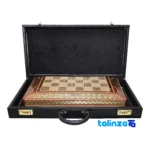 Back view of Fakher Handmade Marquetry Chessboard Artistic HQ50 RT rear fit and finish