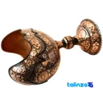 Packaging view of Copper Kashkul Fruit Bowl Super Diamond Cut 39 x 21 label and