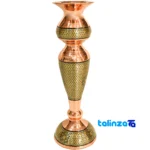 Packaging view of Khatamkari Mirror Candlestick Set Elegant Waistline Design label and