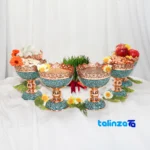 Detail view of Firoozehkoobi Nut Bowl Lab Qalam Set Six Decorative, functional nuts close-up texture