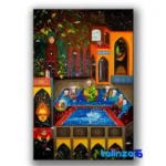 Packaging view of Shirin Babazadeh Oil Painting Skyward Path 80 x 120 label and