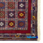Shiraz Handwoven Rug Rectangular Traditional Design - Weave close-up showing material and craftsmanship