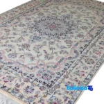 Handmade Persian Carpet Rectangle Traditional Design - Detail view showing pile texture close-up