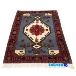 Persia Handwoven Rug Unique Blue Design material and craftsmanship (Weave close-up)