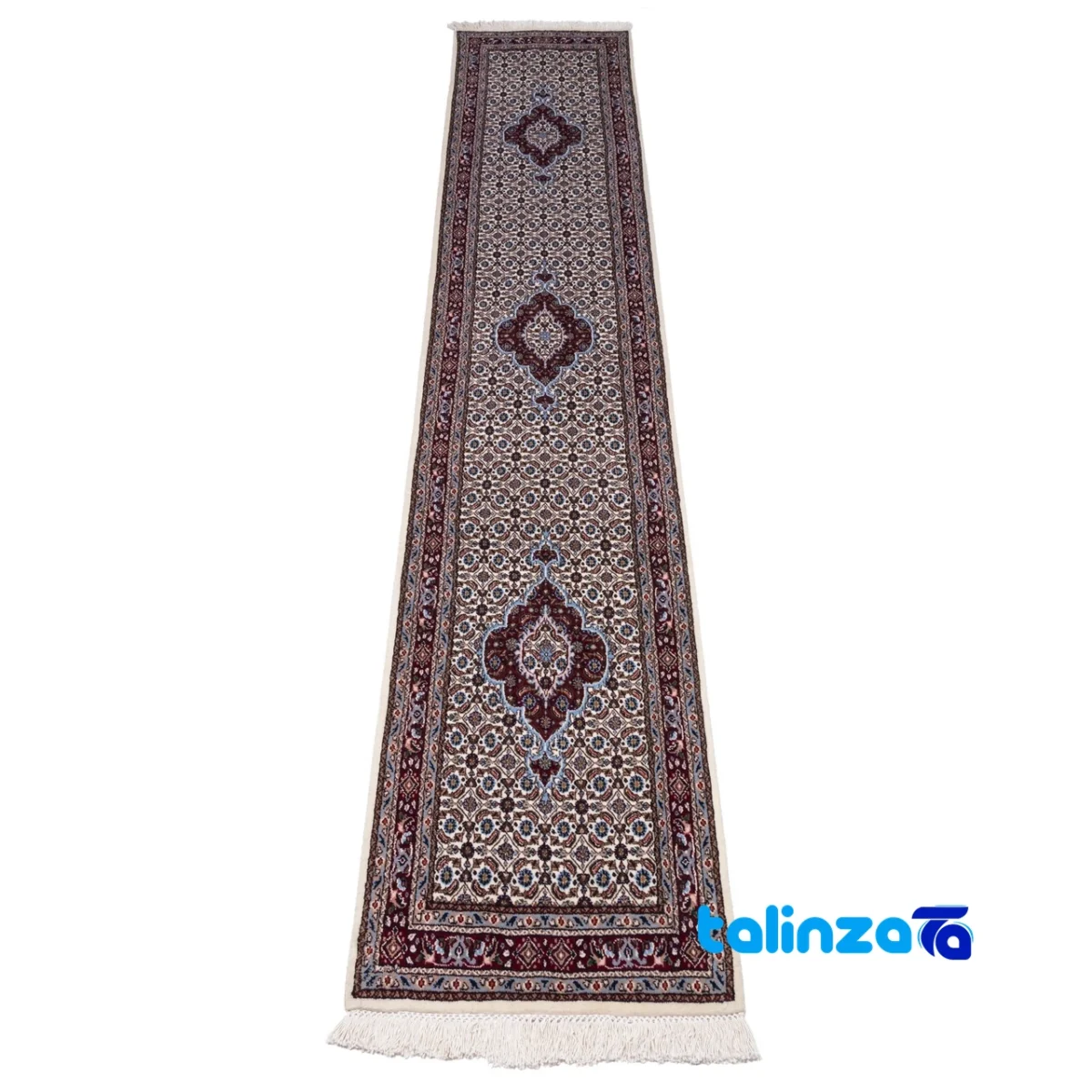 Cypress Handwoven Runner Cream 59x288x2 cm label and packaging view)