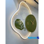 Elensi Wall Clock Green with Numeric and Letter Indicators - Profile angle showing thickness build