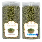 Packaging view of Sarmad Raw Pumpkin Seeds Premium Quality label and