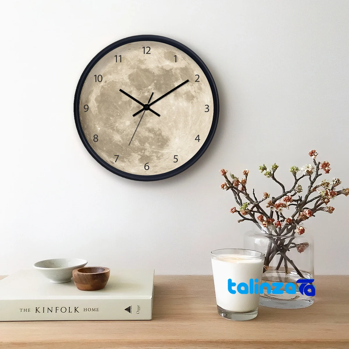 Profile angle of CW Moon Num Wall Clock Stylish Design thickness and build