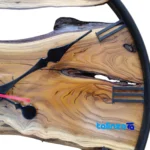 GS Rustic Wall Clock Wooden Design - Profile angle showing thickness and build