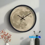 Sal Birds Wall Clock Full Moon Design - Side view showing frame depth and profile