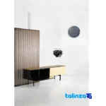 Profile angle of X Products Round Wall Clock Handmade Stone Design thickness and build