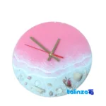 Artisan Resin Wall Clock Ocean Design - Side view showing frame depth and profile