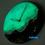 Shabtab Resin Wall Clock Ocean Design Tehran saffron strand quality (Close-up)